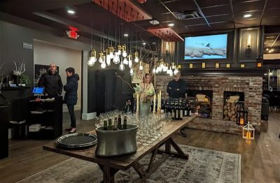 People at an event at 555 North